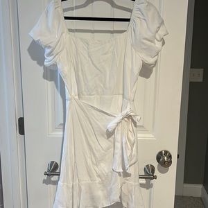 White wrap dress wedding/bachelorette summer